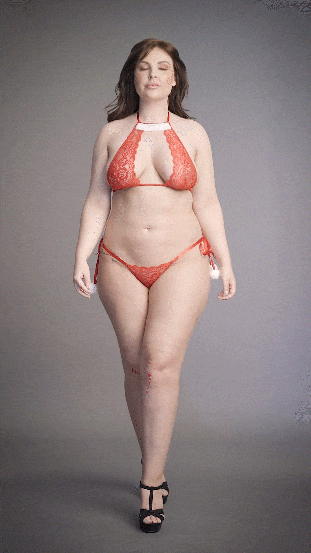 Комплект кружевного белья Snow Angel Plus size (красный)
