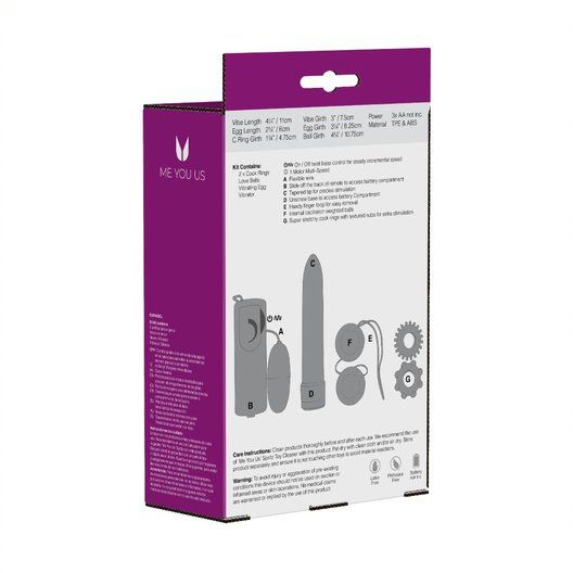 Вибромассажер для пар в наборе с насадками Me You Us Classic Crystal Couples Kit Pink