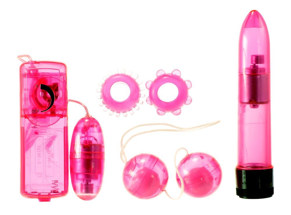 Вибромассажер для пар в наборе с насадками Me You Us Classic Crystal Couples Kit Pink