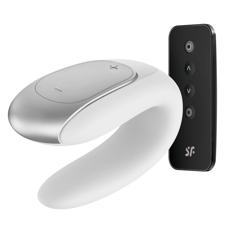 Парный вибратор Satisfyer Double Fun с возможностью управления через пульт и приложение (белый)