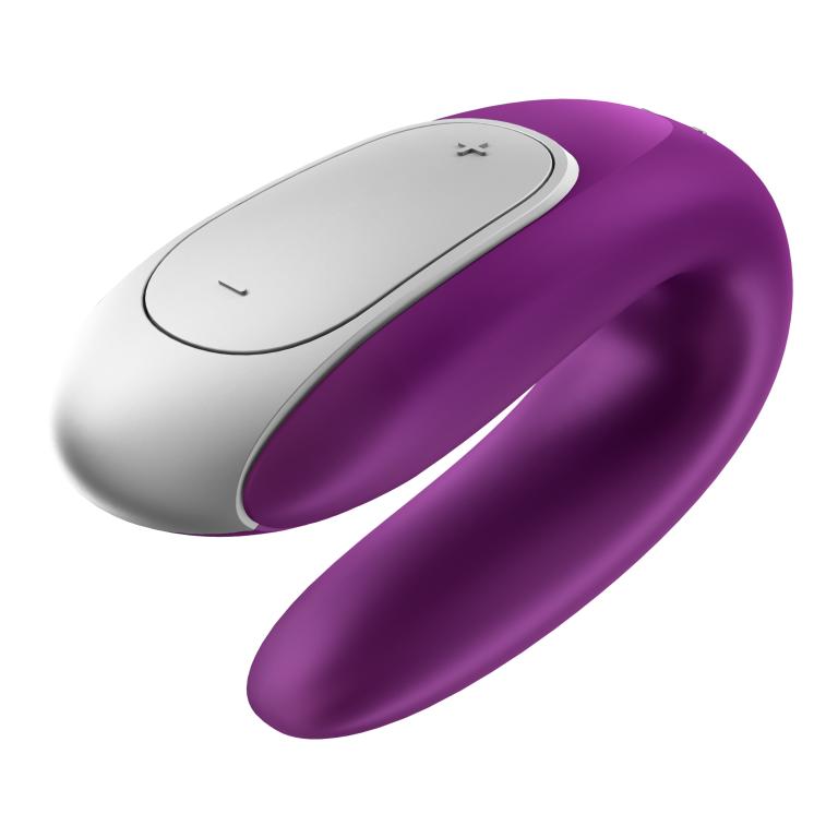 Парный вибратор Satisfyer Double Fun с возможностью управления через пульт и приложение (фиолетовый)