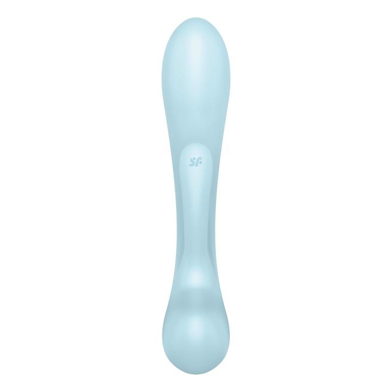 Гибкий вибратор-кролик 2 в 1 Triple Oh (light blue)
