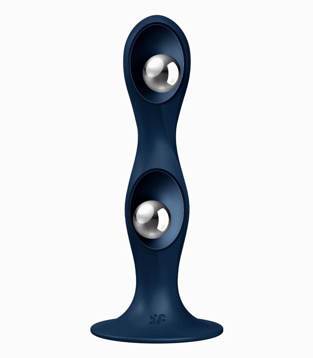 Стимулятор с двумя металличискими шариками в стволе Double Ball-R (dark blue)