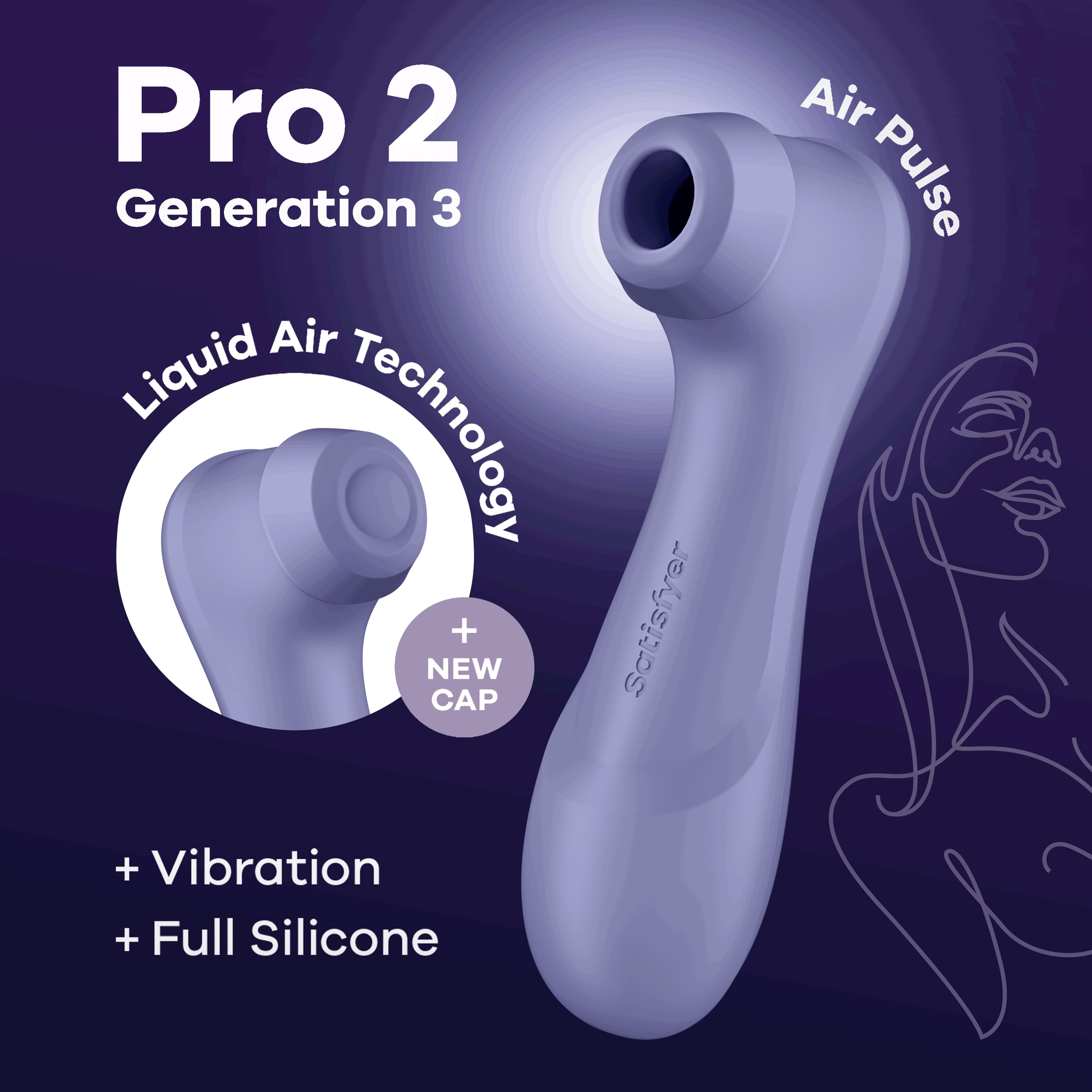 Bluetooth/App клиторальный стимулятор Pro 2 Generation 3 with Liquid Air (lilac)