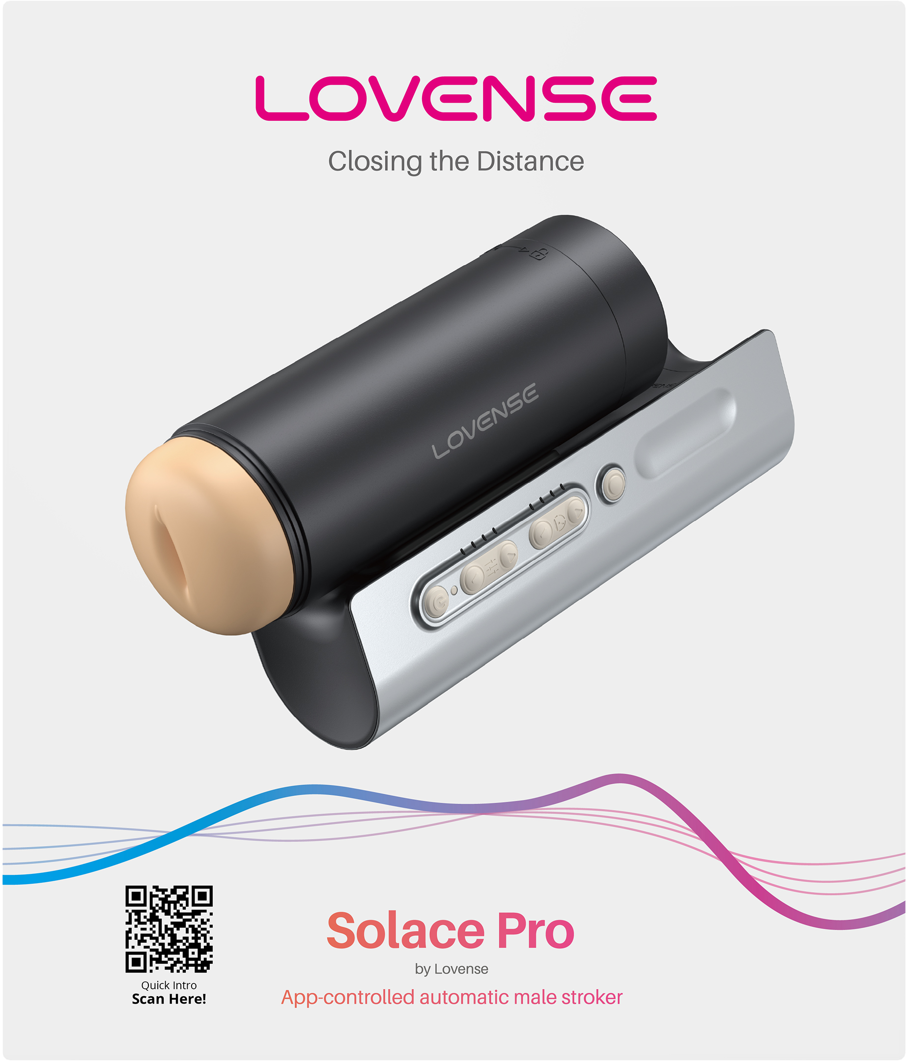 Мастурбатор нереалистичный LOVENSE Solace Pro Male, черный