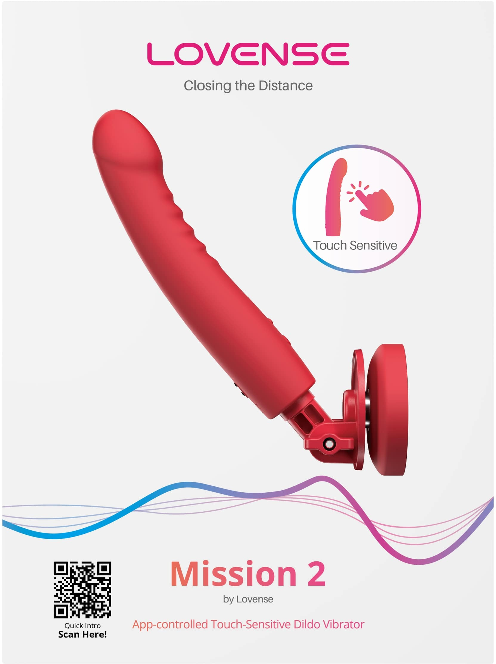 Вибратор LOVENSE Mission 2 с креплением, красный