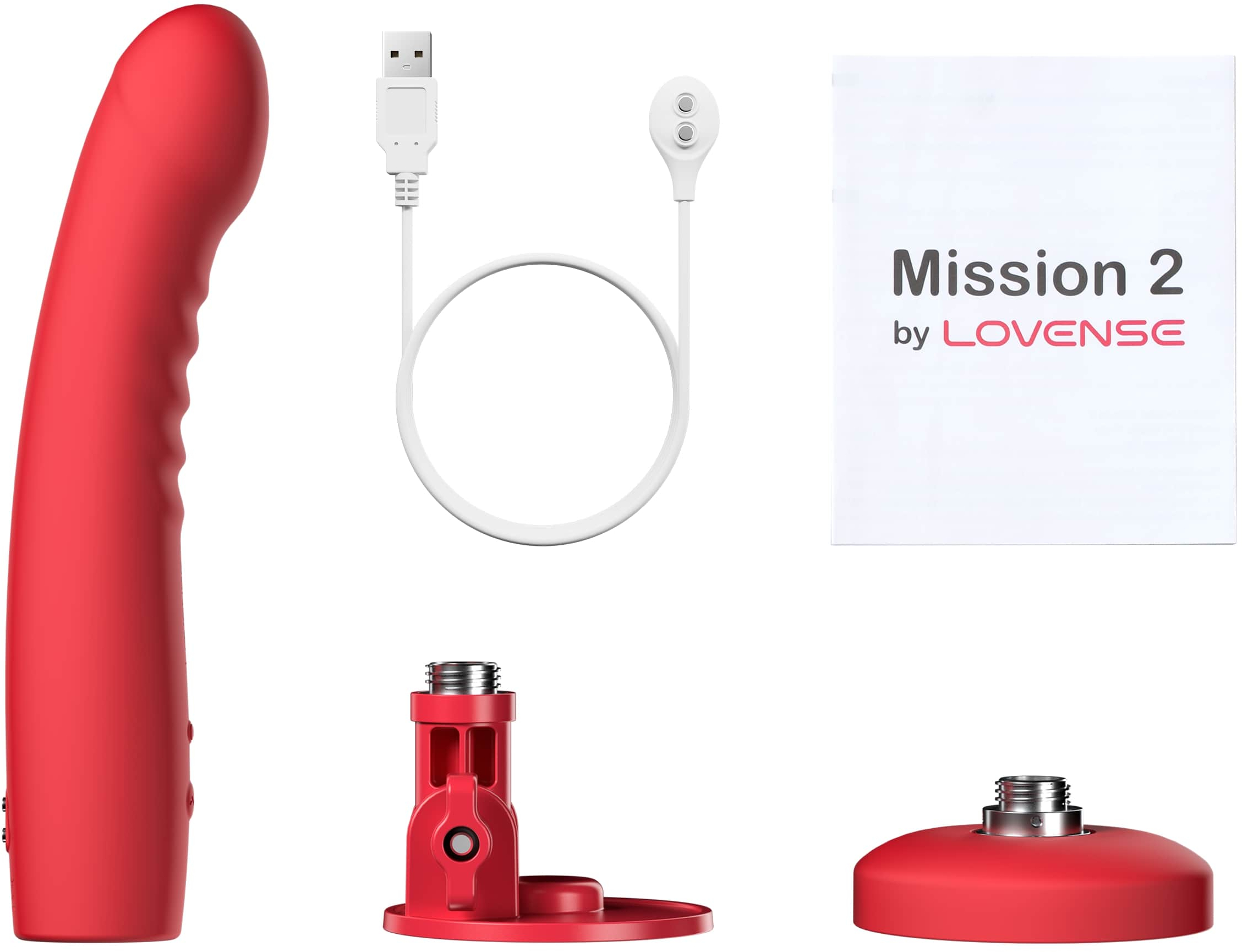 Вибратор LOVENSE Mission 2 с креплением, красный