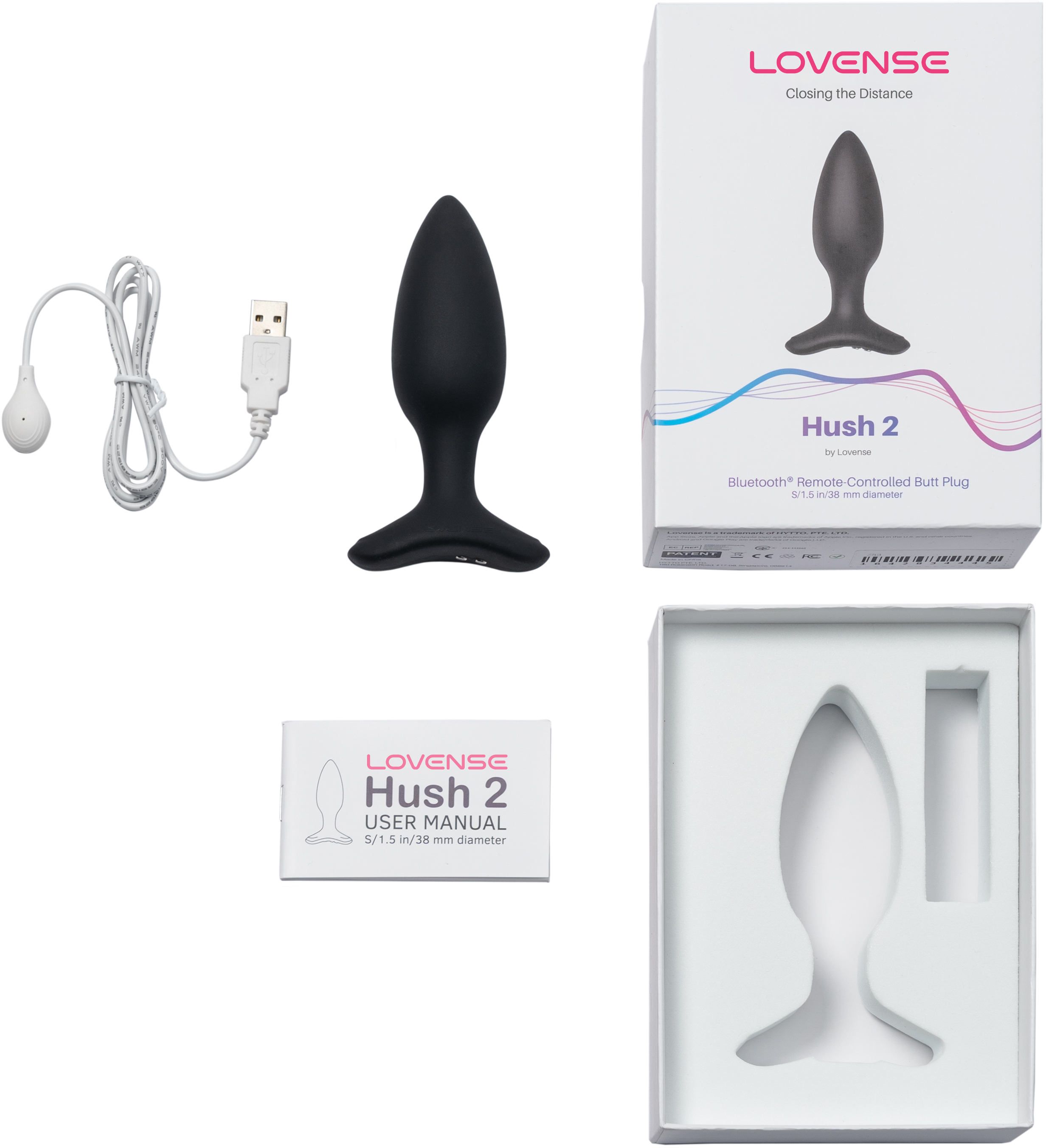 Анальная пробка LOVENSE Hush 2 (S) 3,8 см