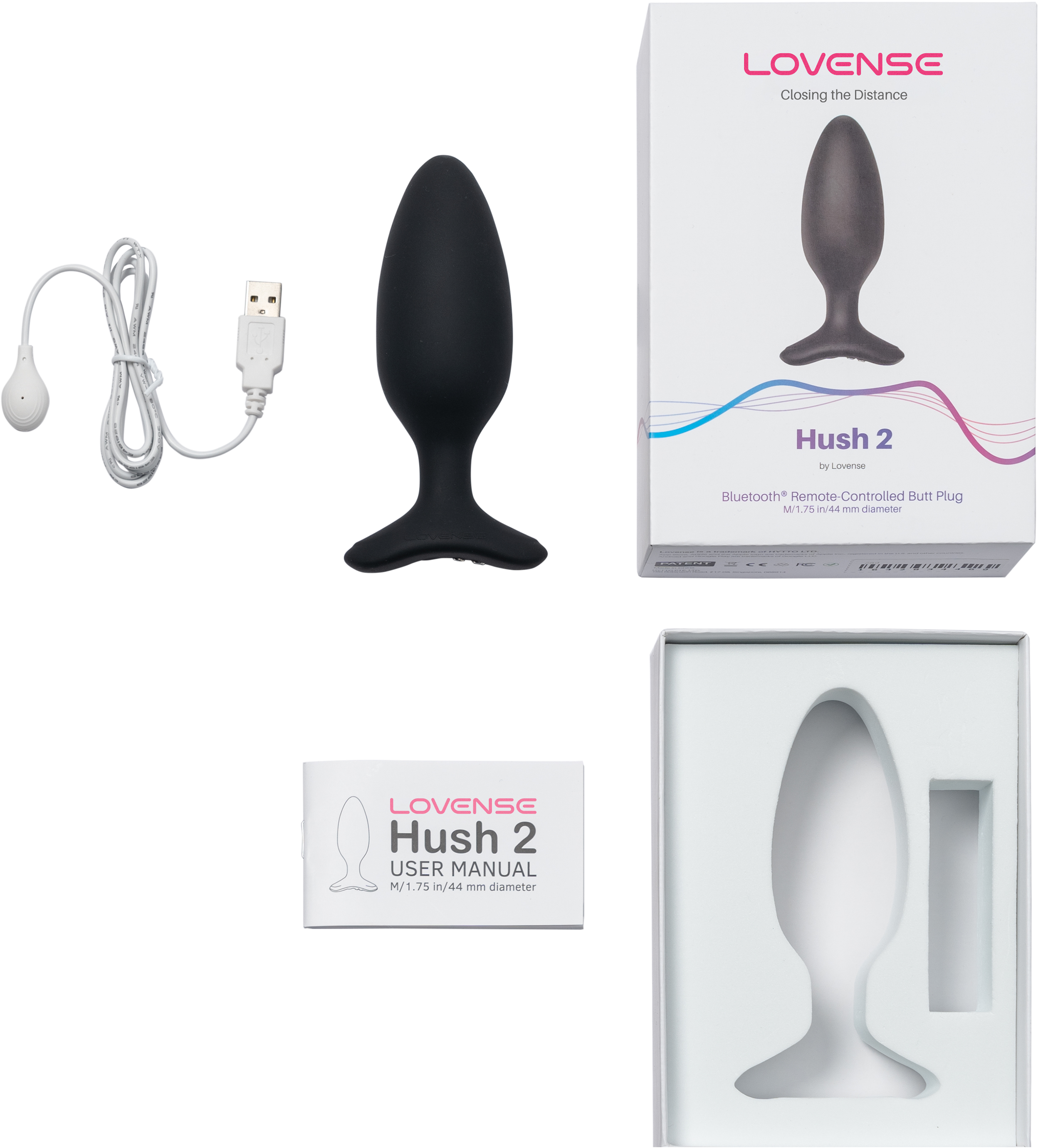 Анальная пробка LOVENSE Hush 2 (M) 4,5 см