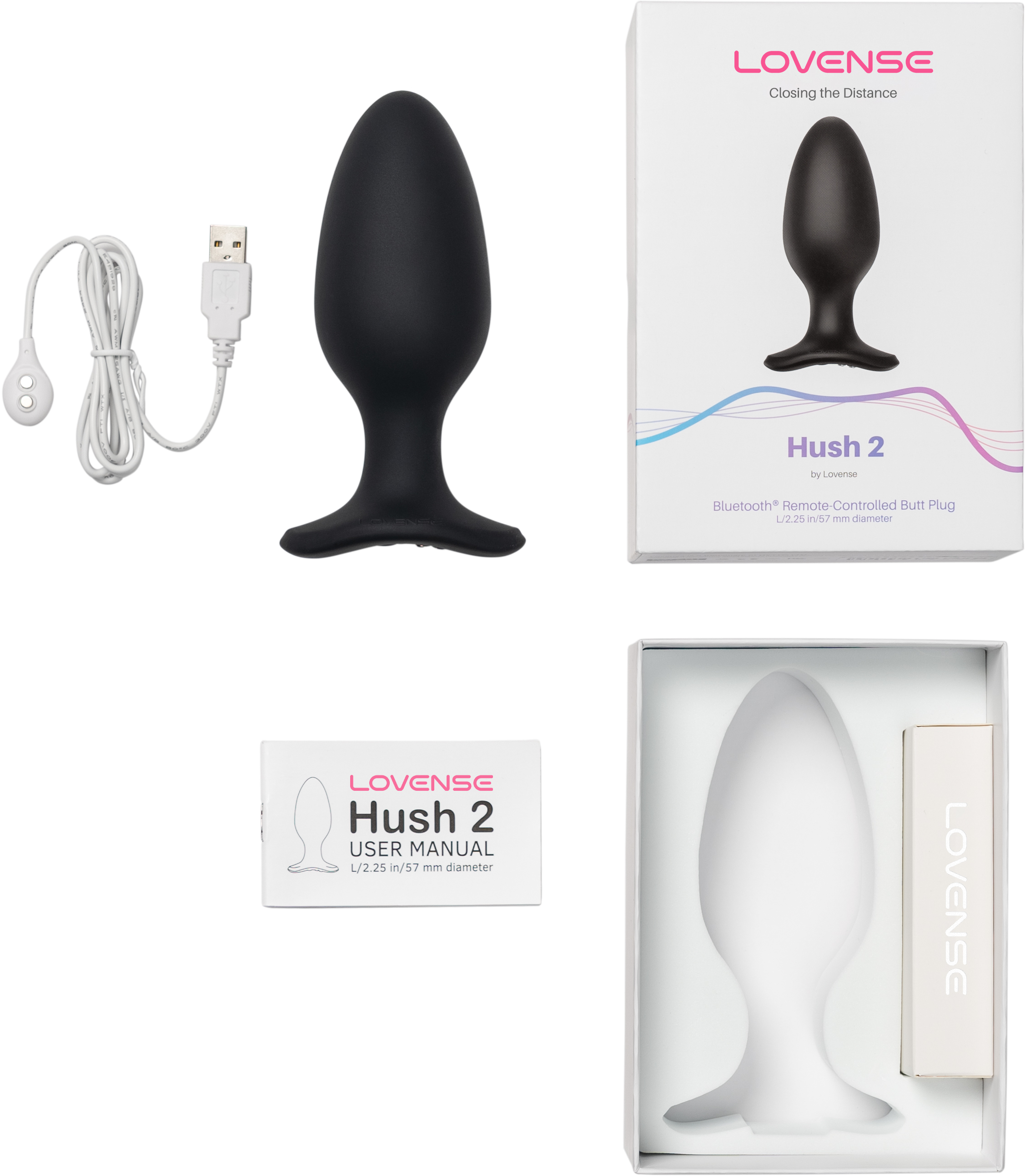 Анальная пробка LOVENSE Hush 2 (L) 5,7 см