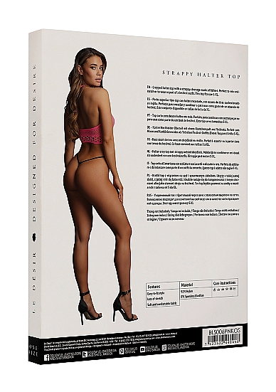 Укороченный топ с бретелькой через шею - O/S