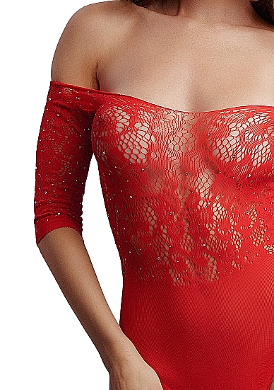 Боди со стразами Crotchless Rhinestone Teddy