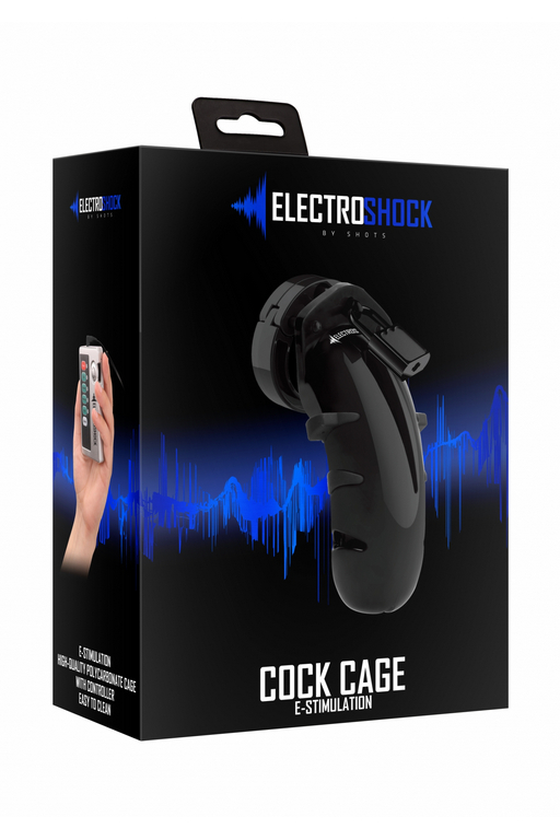 Мужской пояс верности с электростимуляцией E-stim Cockcage Shots Electroshock