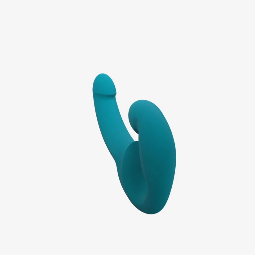 Анатомический безремневой страпон FF SHARE LITE (бирюзовый)/25501