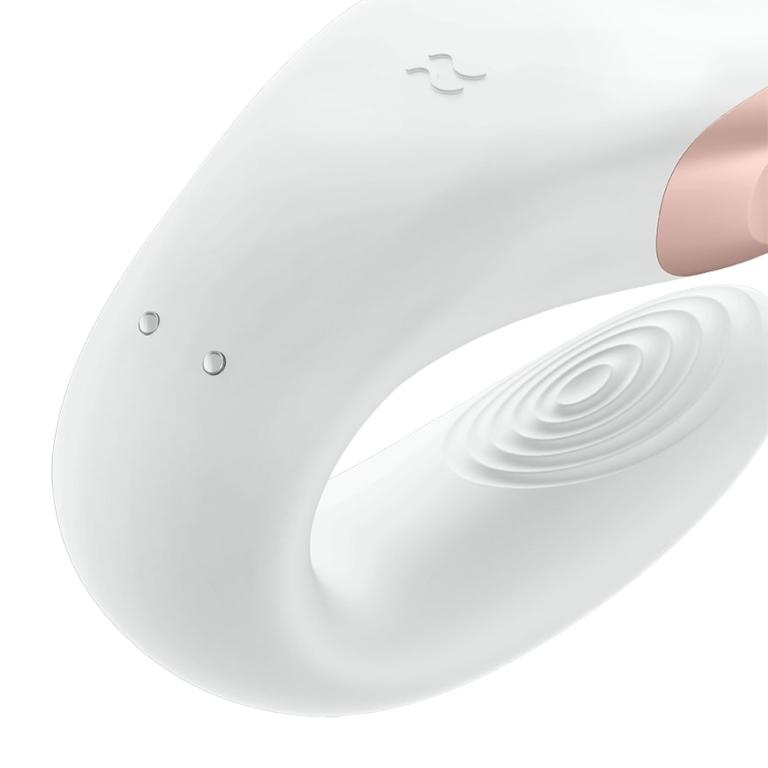 Парный вибратор Satisfyer Double Love с возможностью управления через пульт и приложение (белый)