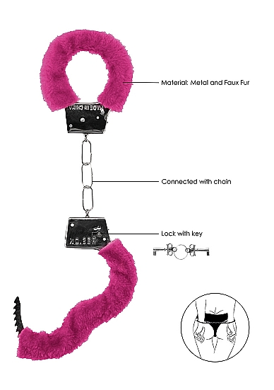 Металлические наручники с меховой обивкой Beginner's Handcuffs Furry