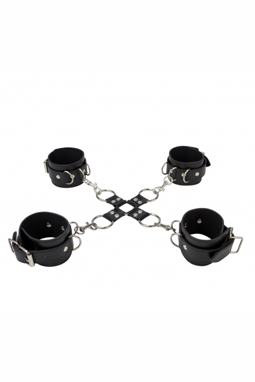 Крестообразные наручники (оковы, фиксаторы) для рук и ног Leather Hand And Legcuffs Ouch!