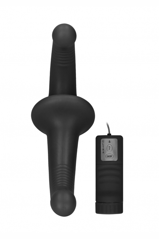 Безремневой страпон с вибрацией и пультом управления Vibrating Silicone Strapless Strapon