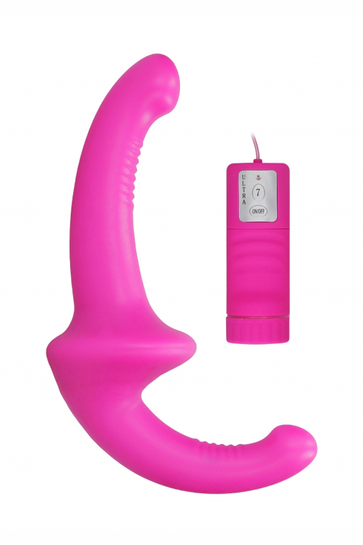 Безремневой страпон с вибрацией и пультом управления Vibrating Silicone Strapless Strapon