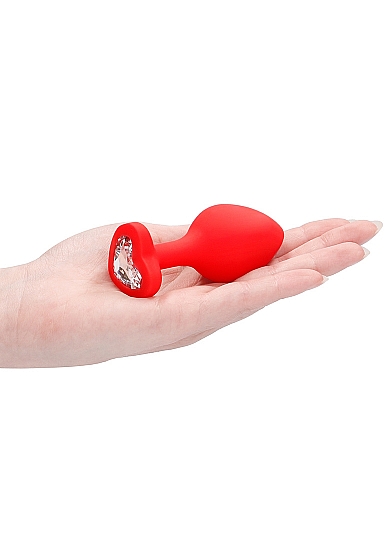 Анальная пробка Large Ribbed Diamond Heart Plug