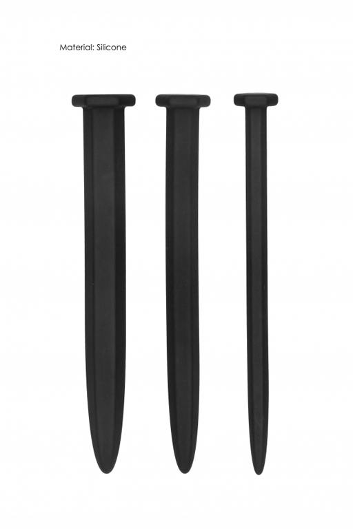 Набор из трех стимуляторов уретры (струн) Silicone Rugged Nail Plug Set