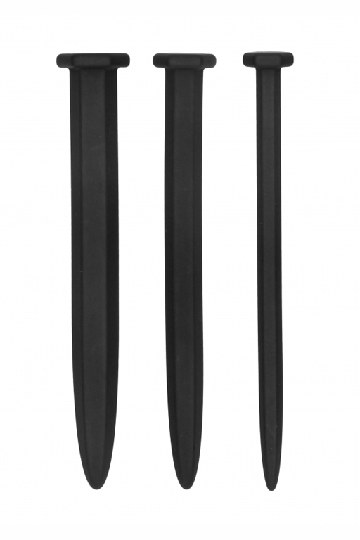 Набор из трех стимуляторов уретры (струн) Silicone Rugged Nail Plug Set