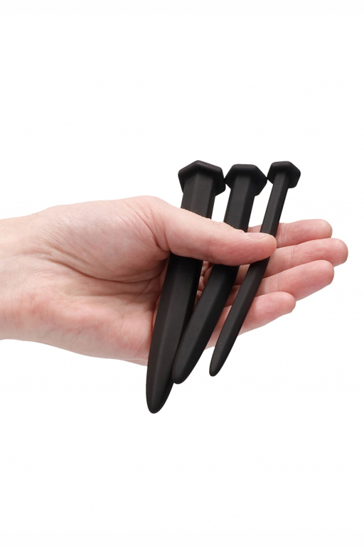 Набор из трех стимуляторов уретры (струн) Silicone Rugged Nail Plug Set