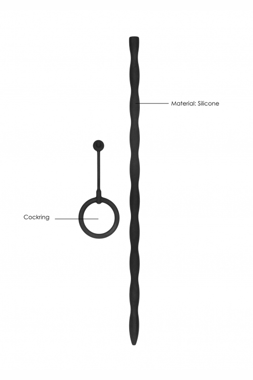 Стимулятор уретры с кольцом на головку Silicone Plug & Cock Ring Set