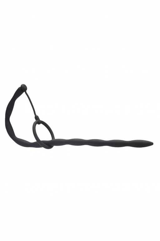 Стимулятор уретры с кольцом на головку Silicone Plug & Cock Ring Set