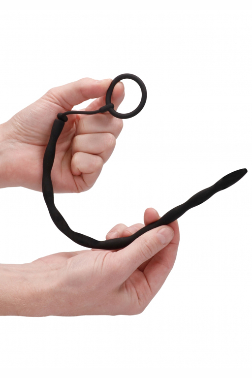 Стимулятор уретры с кольцом на головку Silicone Plug & Cock Ring Set