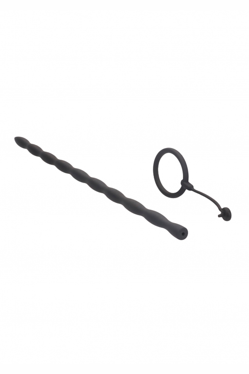 Стимулятор уретры с кольцом на головку Silicone Plug & Cock Ring Set