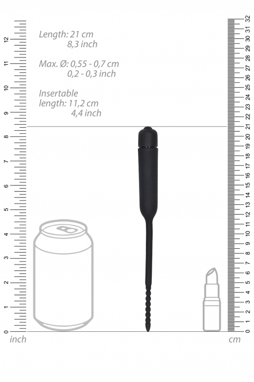 Стимулятор уретры с вибрацией Vibrating Bullet Plug With Beaded Tip