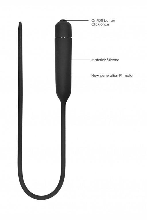 Стимулятор уретры с вибрацией Silcone Vibrating Bullet Plug Extra Long