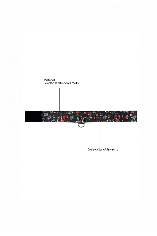 Ошейник Printed Collar With Leash Old School Tattoo Style