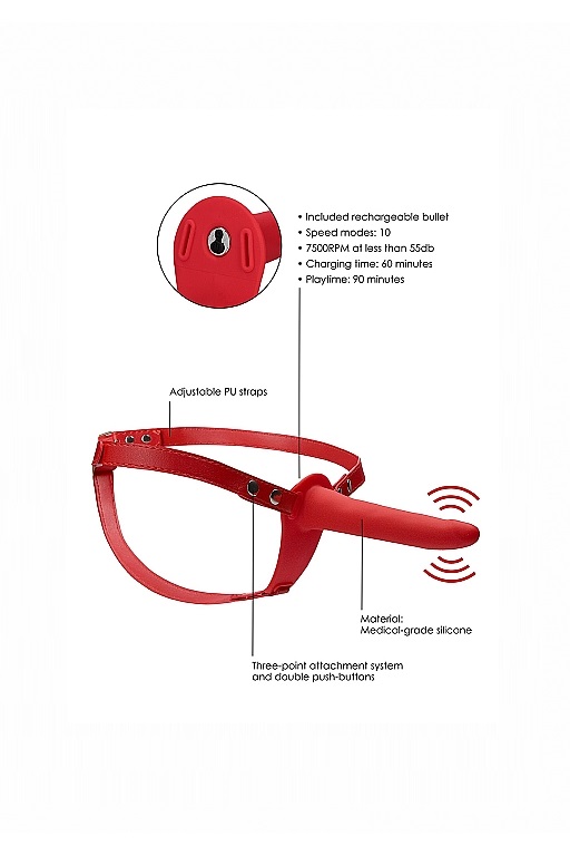 Двойной страпон Adjustable с вибрацией