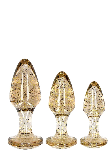 Набор акриловых анальных пробок Acrylic Goldchip Butt Plug Set