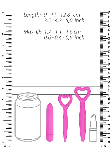Набор вагинальных расширителей с вибропулей Silicone Vaginal Dilator Set