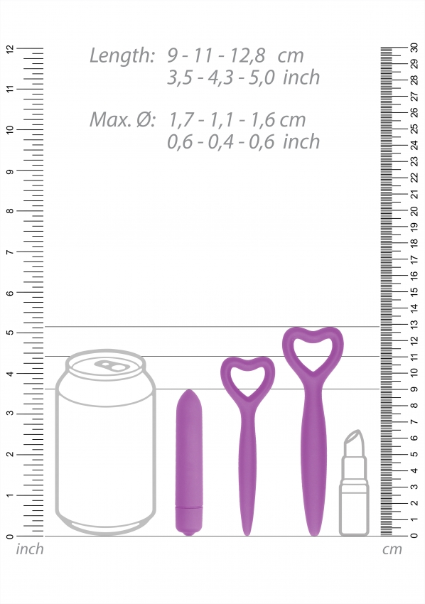 Набор вагинальных расширителей с вибропулей Silicone Vaginal Dilator Set