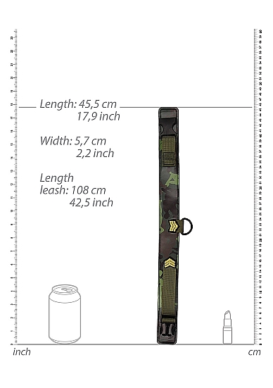 Ошейник с поводком Collar With Leash - Army Theme