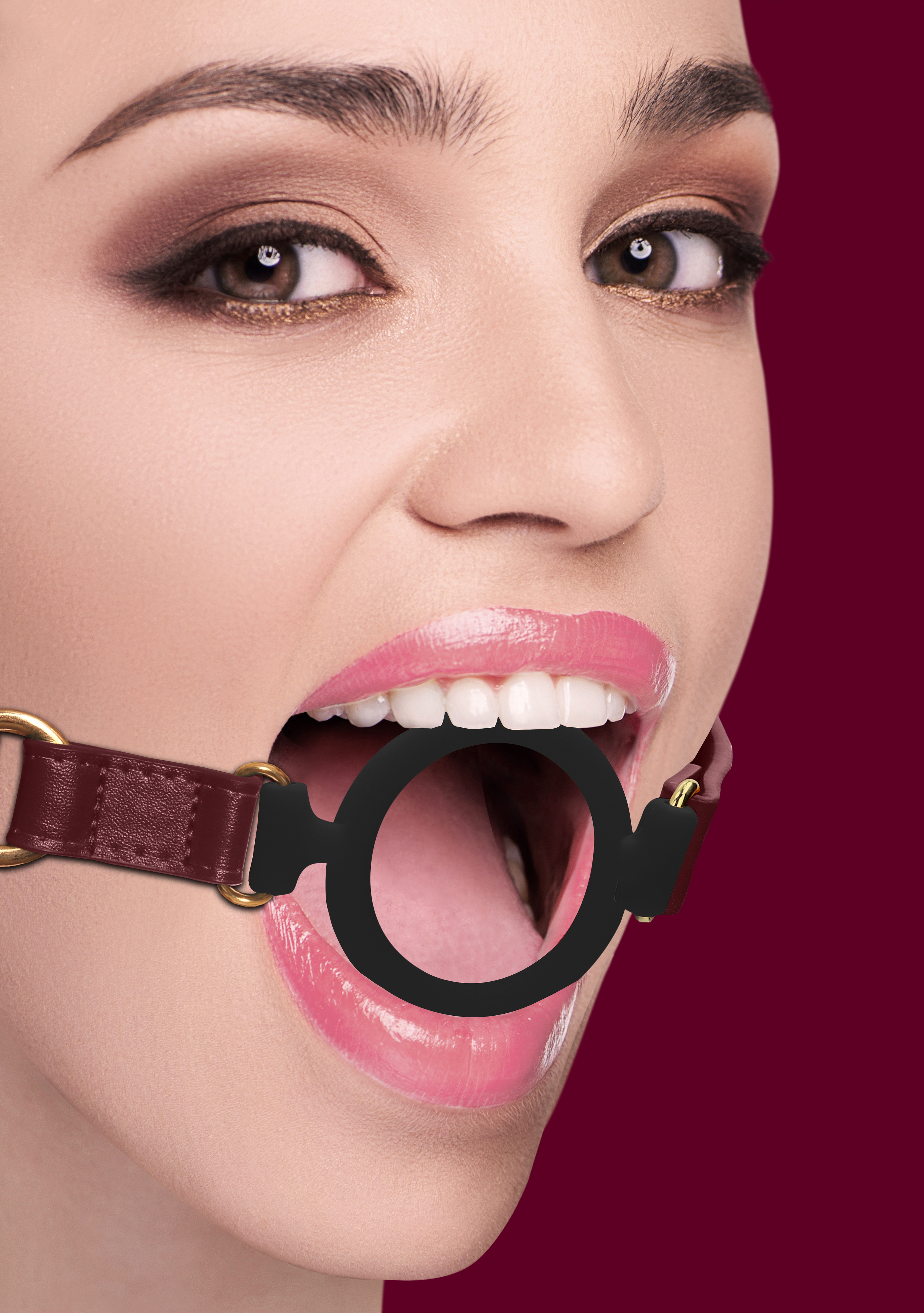 Кляп с креплением Ouch Ouch! - Silicone Ring Gag - Burgundy