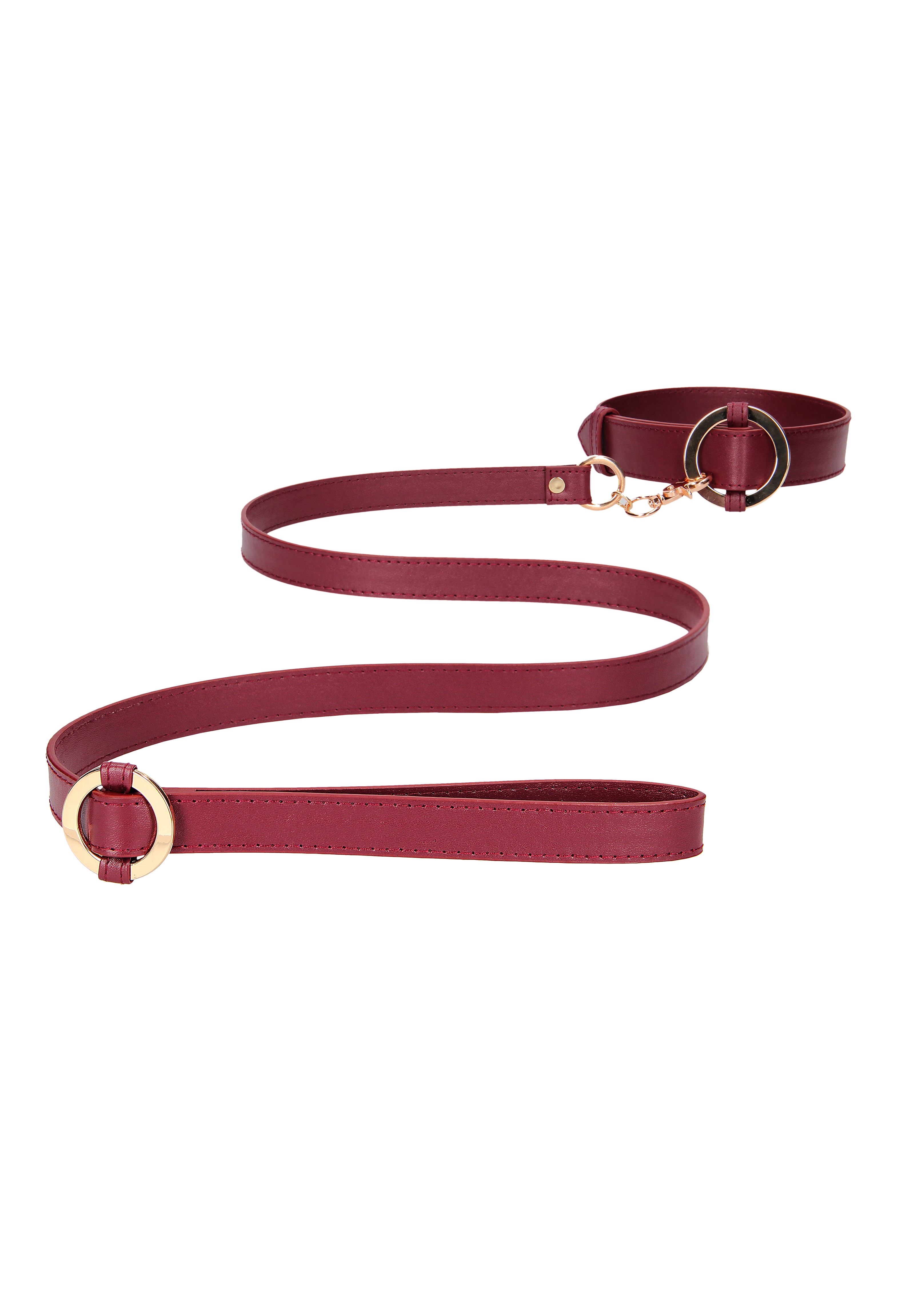 Ошейник с поводком Ouch Ouch! - Collar With Leash - Burgundy