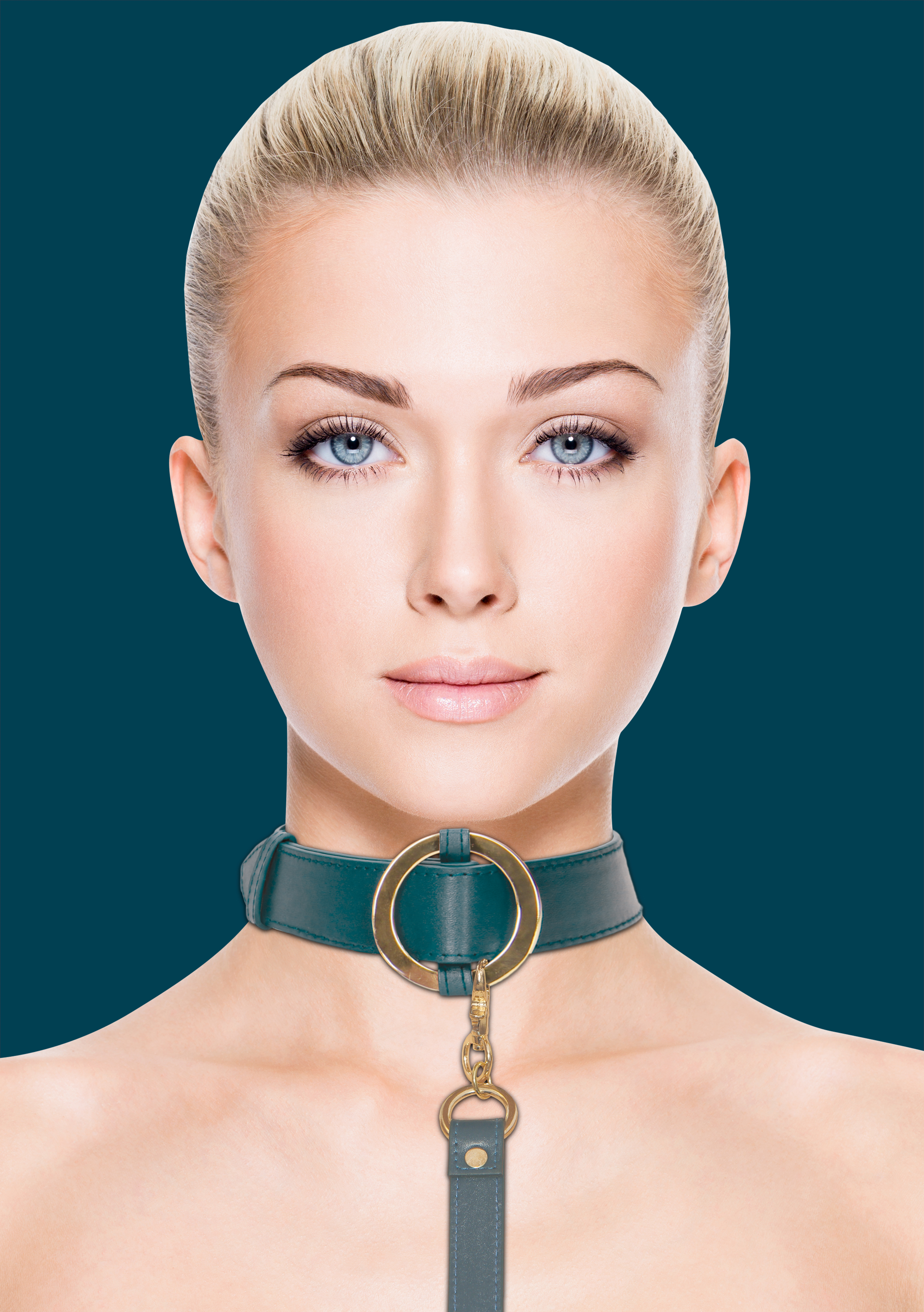 Ошейник с поводком Ouch Ouch! - Collar With Leash - Green