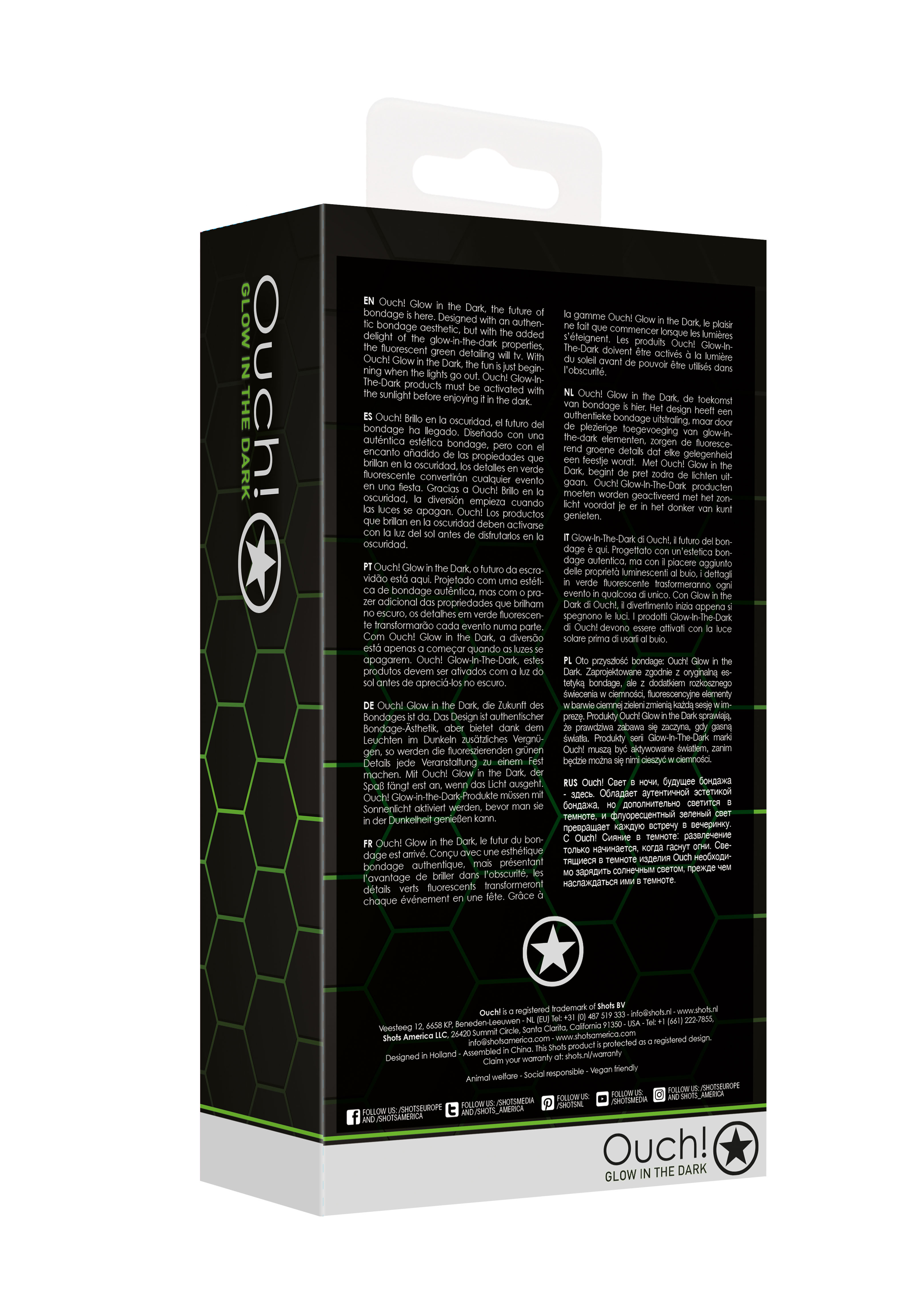 Портупея Body Harness - Glow in the Dark (S/M)
