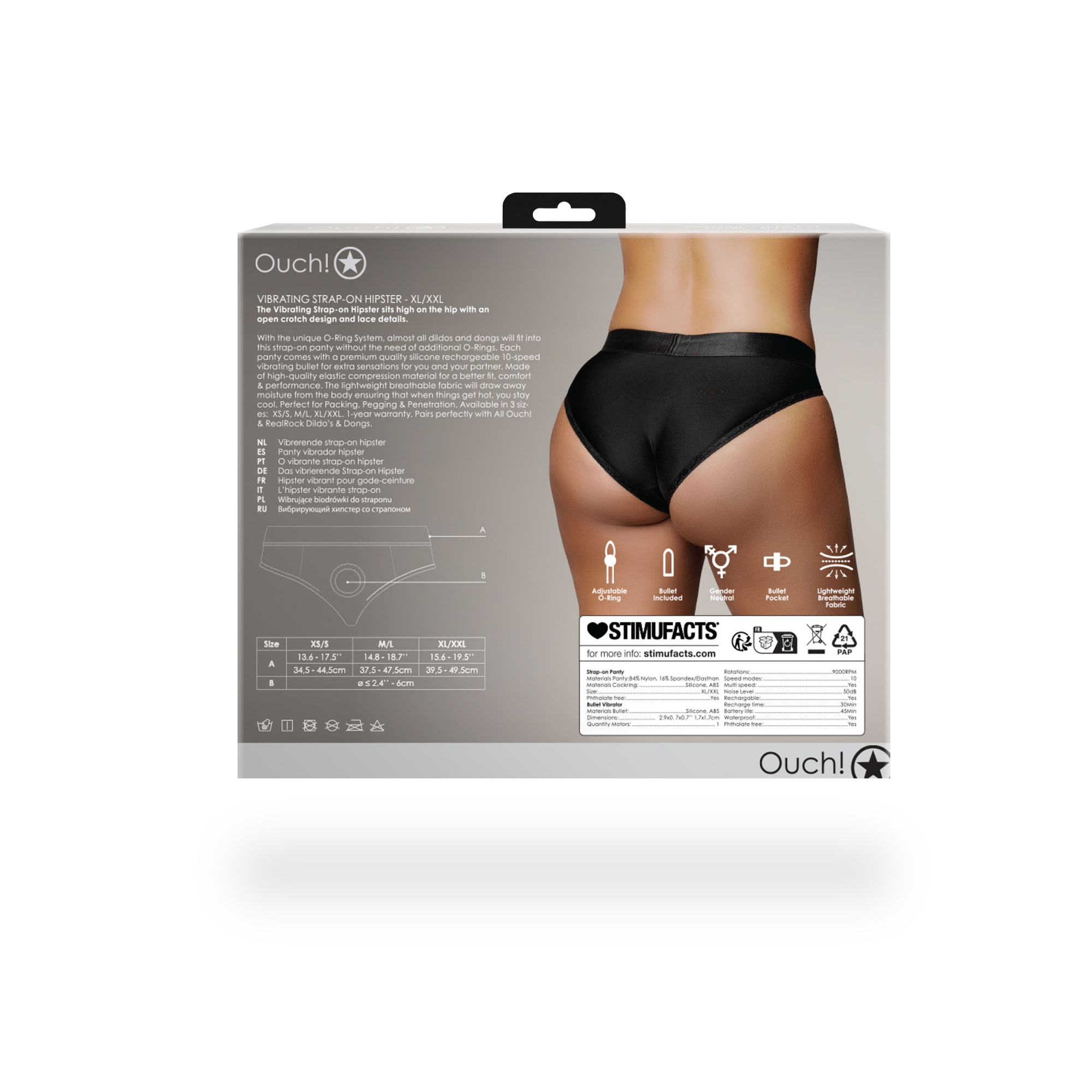 Трусики для страпона с вибропулей - XL/XXL