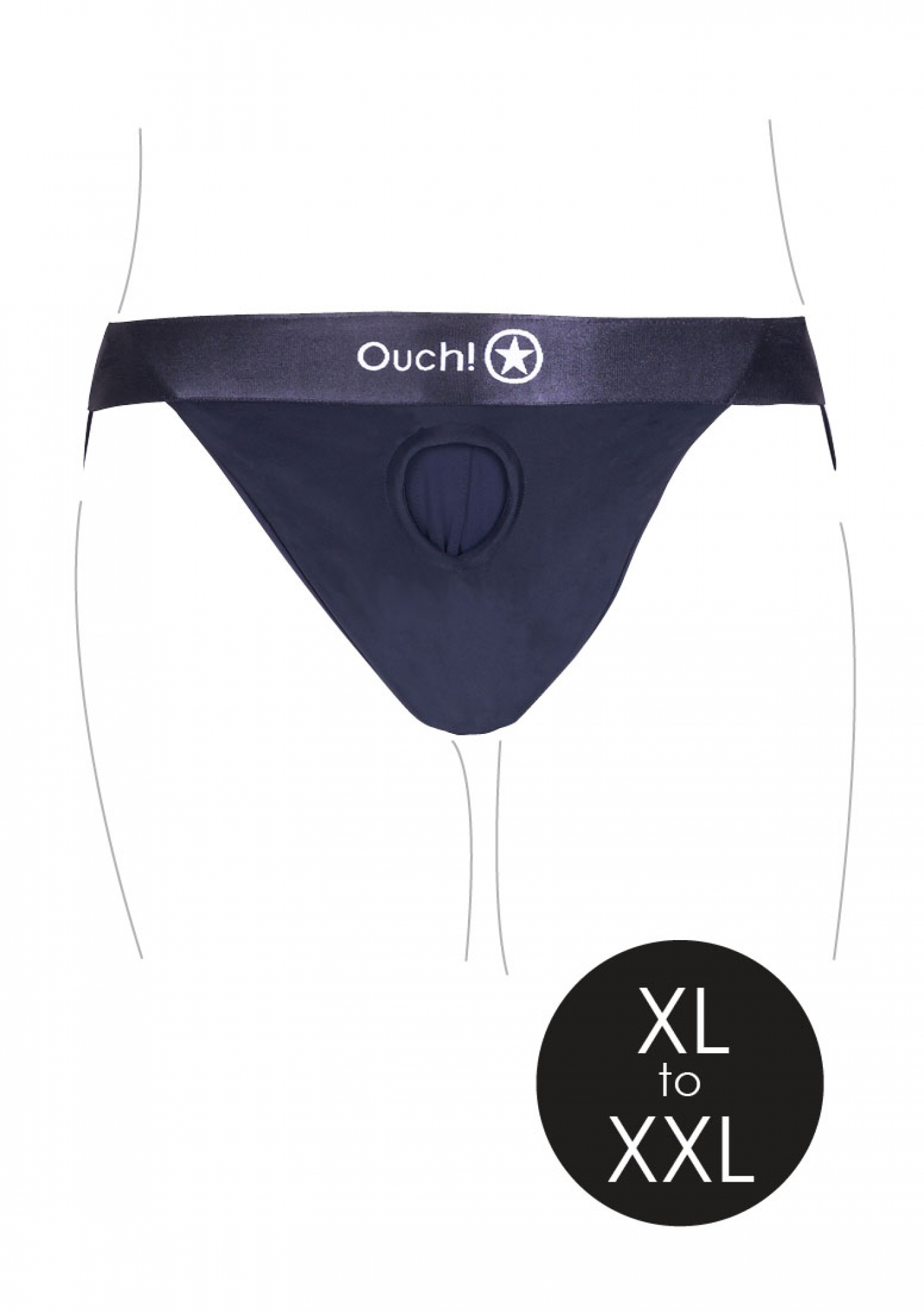 Трусики для страпона с вибропулей - XL/XXL