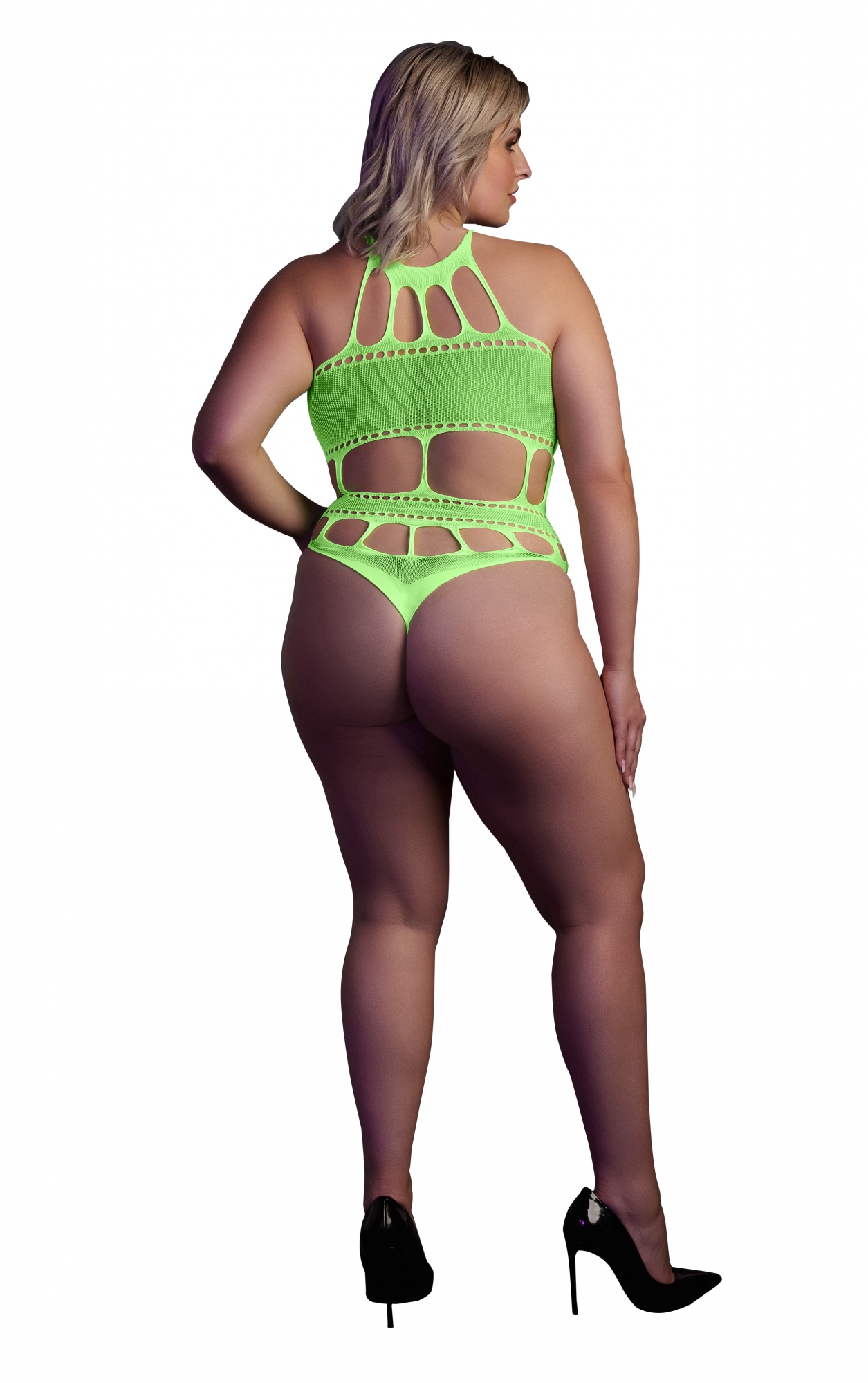 Боди with Grecian Neckline - Neon Green - XL/XXXXL