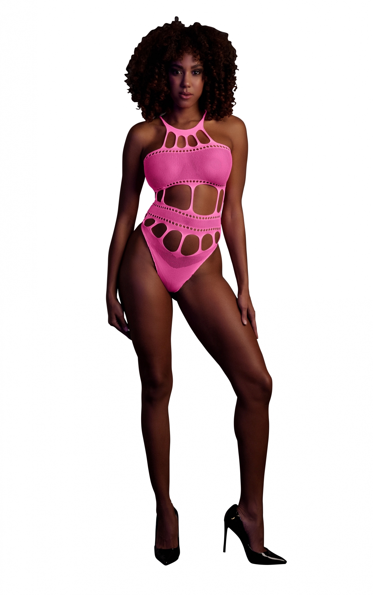 Боди with Grecian Neckline - Neon Pink - XS/XL