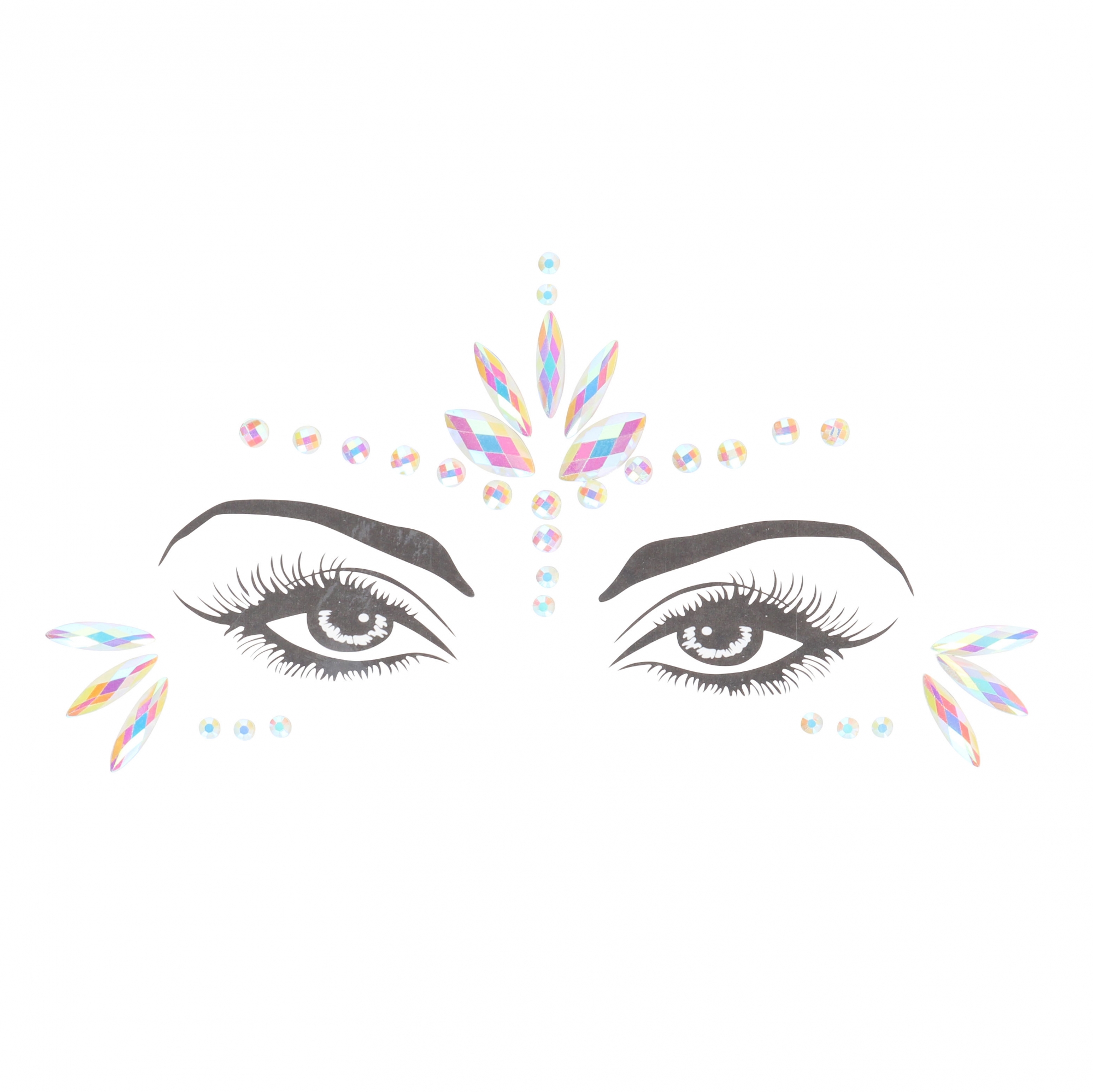 Декоративное украшение (камни) на клеевой основе Body Jewelry Stickers - Face - Glow in the Dark - O