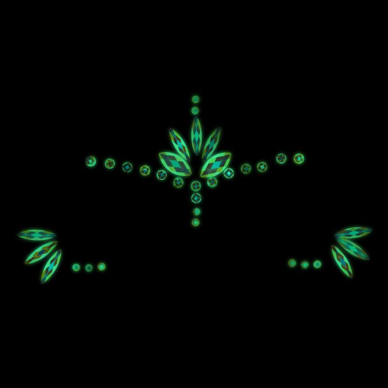 Декоративное украшение (камни) на клеевой основе Body Jewelry Stickers - Face - Glow in the Dark - O
