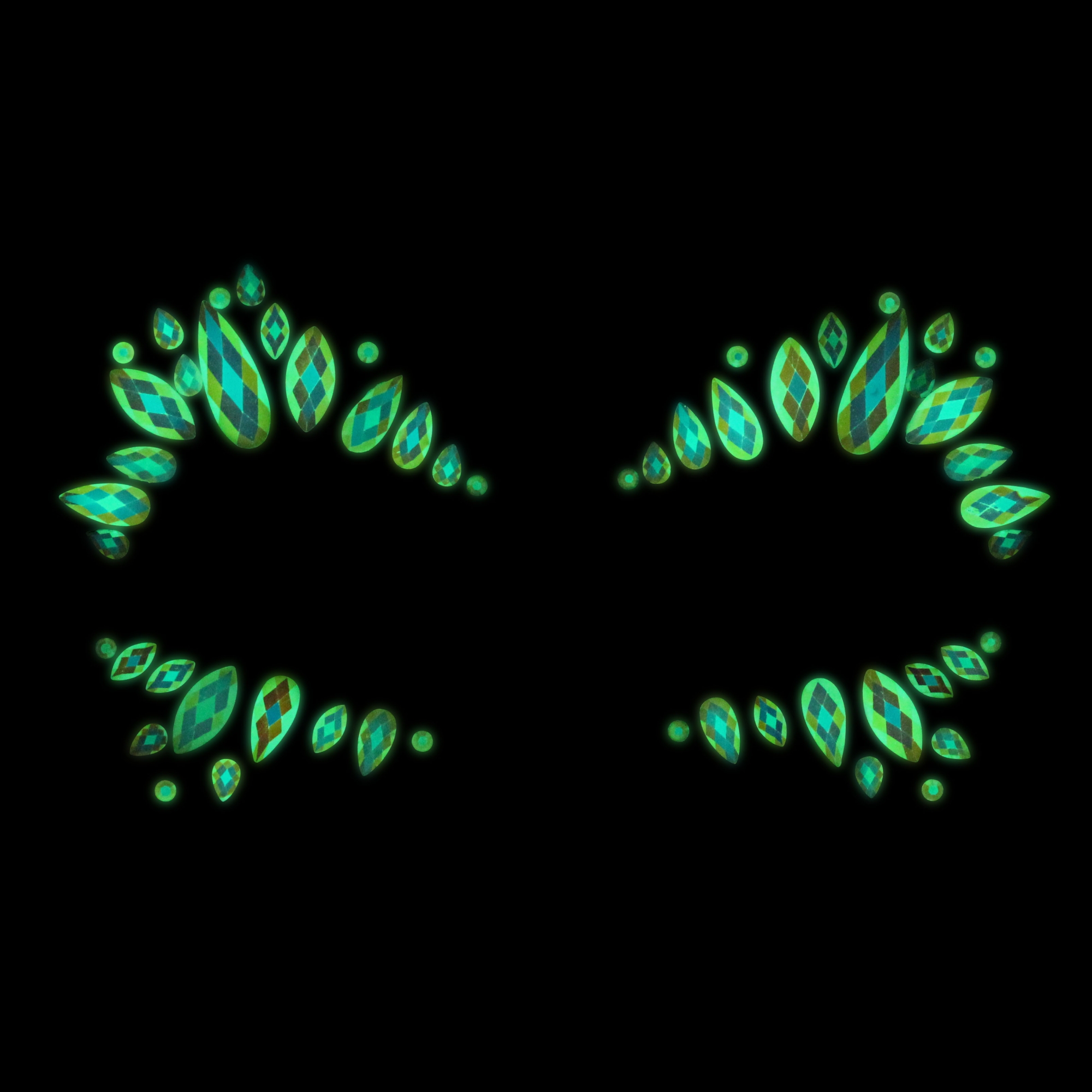Декоративное украшение (камни) на клеевой основе Body Jewelry Stickers - Face - Glow in the Dark - O